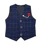 Slim Fit LaoZanA Chaleco para Niño Chico Traje Formal De Fiesta Ceremonia Chaleco Armada