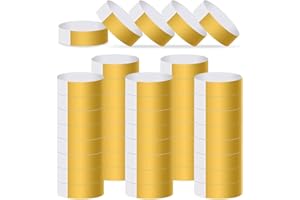 TAASMOOG Eintrittsbänder 300 Stück, Gold Event Handgelenkband Papier-Armbänder Partybänder Wasserdichte Wasserfeste Papierarmbänder Securebänder Festival Armbänder Kontrollbänder