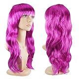 Accessotech Women's Sexy Long Curly Fancy Dress Wigs Cosplay Costume Ladies Full Wig Party Purple