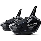 Midland BTR1 Advanced Twin C1529.01, Interfono Moto Bluetooth Doppio, Auricolari Casco Impermeabili IPX6, Cancellazione Rumor