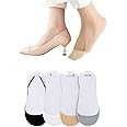 Goodern 4 Pairs Sling Liner Socks,Women'S Ultra Low Cut No Show Half Liner Socks With Slingback,Women Ball of Foot Cushion Socks,Non-Skid Breathable No Show Socks,Invisible Half Socks for High Heels