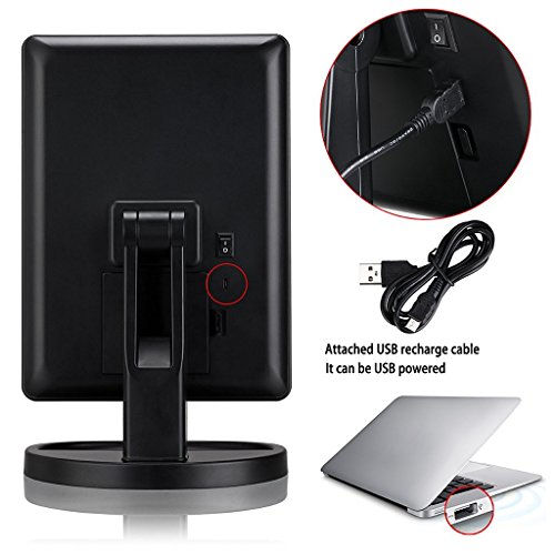 Beleuchtet Kosmetikspiegel Make-up-Spiegel mit LED Standspiegel Schminkspiegel 36 LEDs Schwarz - 7