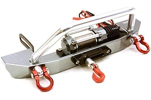 Integy RC Model C26990GUN Realistic High Torque Winch w/Scale Front Bumper for Axial 1/10 SCX10 II
