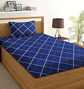 VAS COLLECTIONS  160 TC Super-Soft Microfiber Spider-Man Single Bedsheet with King Size Pillow Covers for Kids ( Bedsheet Size-225X152 cm, Pillow Size-45X70 cm , Red & Blue )