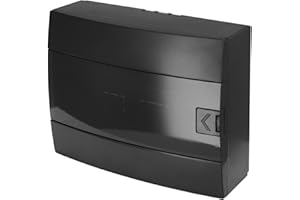Quadro Elettrico da Parete 1 File per 12 Moduli 110x285x223 mm IP40 – Nero Scatola di Distribuzione in ABS – Centralino per Impianti Elettrici da Interno – Horoz Electric