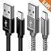 Produktbild micro usb Kabel auf USB kabel Snowkids [2 Stück] 2m Micro USB Ladekabel,Nylon Type kabel für Samsung Galaxy,Note, LG Huawei, Sony XperiaGrau/schwarz