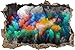 Produktbild Pixxprint 3D_WD_5118_62x42 Buntes Farbenmeer Holi Wanddurchbruch 3D Wandtattoo, Vinyl, schwarz / weiß, 62 x 42 x 0,02 cm