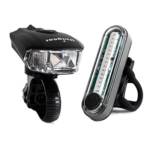 Fahrradbeleuchtung Set, Wiederaufladbare LED Fahrradlampen, inkl. Frontlicht mit störungsfreiem Licht und schaltbares Rücklicht - 4