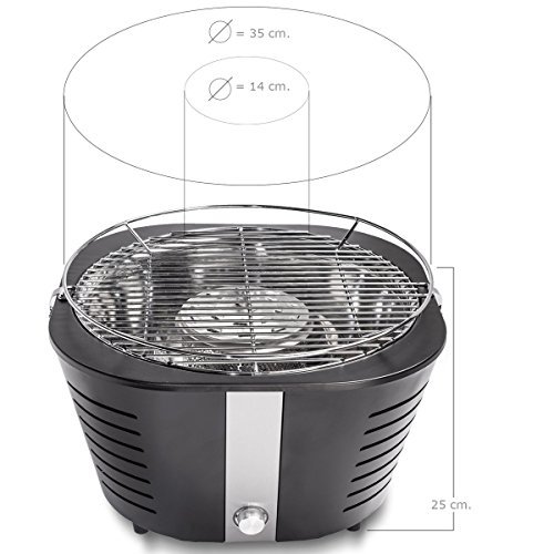 Grill & Chill Holzkohlegrill / Tischgrill mit Gebläse, Ø 36cm, Farbe: Schwarz - 8