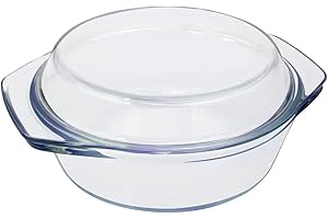 KARADROVA Small Casserole Dish with Lid, 0.65L 15cm, Individual Glass Casserole for One, Microwaveable, Oven Proof