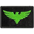ISEE 360® Eagle Embroidery Sweable Applique Patches for Riders Jackets Bags Clothes Any Dress Etc L x H 2 x 3 inch (Green)