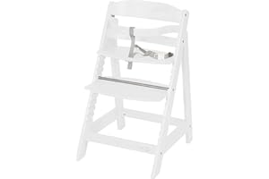 roba Seggiolone Pappa per Bambini Sit Up III - Evolutivo - con Poggiapiedi e Cinghie di Sicurezza Removibili - Altezza Regolabile - Legno Bianco