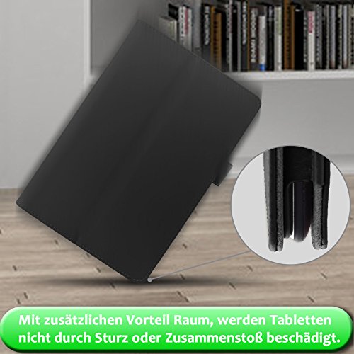 Infiland Fire HD 8 2015 Hülle Case -Slim Fit Folio PU-lederne dünne Kunstleder Schutzhülle Cover Tasche für Amazon Fire HD 8 Zoll(5. Generation – 2015 Modell)Tablet (mit Auto Schlaf / Wach Funktion)(Schwarz) - 6