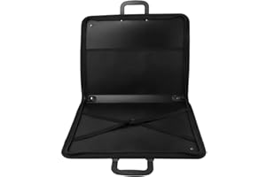 Yuehao Bolsa de Pintura PVC, Portafolio Portátil de Arte A3, Estuche Portátil para Bocetos de Dibujo, Estuche Protector Negro, para Transporte al Aire Libre