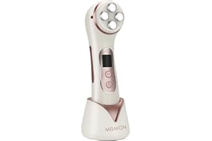 MiSMON Appareil anti rides visage, 5 Modes Ultrasonique LED Lumière appareil beaute visage,Anti Rides Anti-âge,avec USB Rechargeable