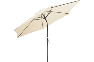 CHRISTOW Tilting Garden Parasol Umbrella UV Protective Polyester Canopy With Crank Handle