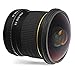 Price comparison product image Oshiro 8mm f/3.5 LD UNC AL Wide Angle Fisheye Lens for Canon EOS 80D, 77D, 70D, 60D, 60Da, 50D, 7D, 6D, 5D, 5DS, 1DS, T7i, T7s, T7, T6s, T6i, T6, T5i, T5, T4i, T3i, T3, SL2 and SL1 Digital SLR Cameras