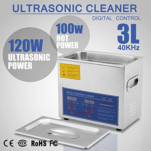 Jakan Haushalt Cleaning Equipment edelstahl Ultraschall-Reiniger, Edelstahl, grau, 3L Digital - 4