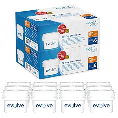 Aqua Optima Evolve - Lot pour 2 ans, 12 x filtres à eau 60 jours - compatible avec les appareils - BRITA Maxtra (pas Maxtra+) - EVD912
