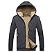 Produktbild Männer Mantel Winter, Sonnena Herren Langarm Samt Wintermantel Übergröße Hoodie Reißverschluss Steppjacke Jacke Outwear Casual Dicker Warme Bluse Outwear