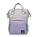 Produktbild mdsqwl Multifunktionale Handtasche Oxford Tuch Windel Rucksack gestreift Mummy Tasche Multi-Tasche Mutter Tasche Baby Windel Umhängetasche Wasserdichte Babywagen Haken Kapazität 56-75L, lila