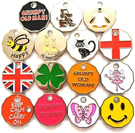 3 x 12 Sided Locker / Trolley Tokens Coin With Keyrings - Free Delivery.