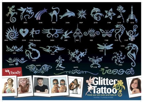 Preisvergleich Produktbild Glitzertattoo Schablonen Set 165 "Türkis"