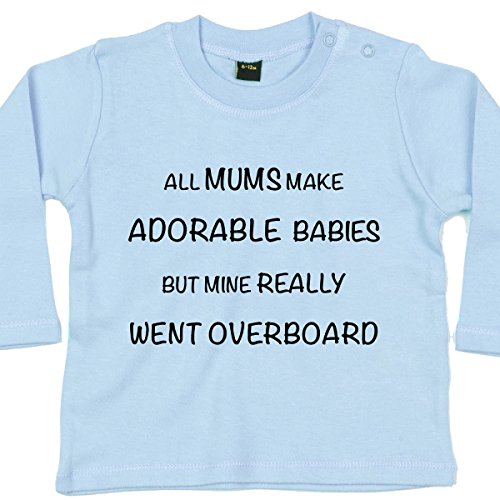 Super-Adorable Baby - Funny Baby T-shirts, 6 to 12 mths, Blue