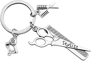 SOIMISS 1 PC Porte-clés Sèche-Cheveux Peignes Ciseaux Pendentif Porte-clés Pendentif Ornement Cadeau pour Coiffeur Coiffeur Coiffeur Pendant Decor