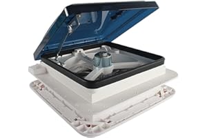 KUMUJ Wohnwagen Wohnmobil Dachfenster Schalldichte Dachluke Leiser Lüfter mit LED 30W,Belüftung Dachfenster Ventilator Dachlüfter Umkehrlüfter Geräuscharmer,Wohnmobilausstattung mit Insektenschutzgitter