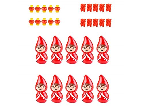 JwlqAy Draußen drinnen Miniatur DIY Fee Garten Micro Landschaft Neujahr Segen Puppe Laterne Feuerwerkskörper für Neujahr (rot)