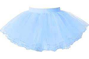 Yeahdor Tutu Enfant Fille Jupe Orné de Paillettes Étoile Brillant Volant Mignon Jupette Tulle Courts Jupons Trois Couches Jupe Danse Ballet d'anniversaire Party Carnaval