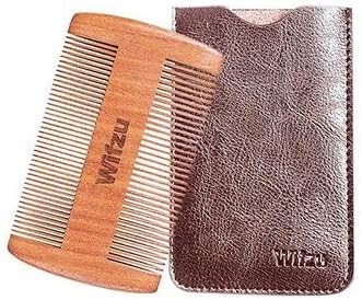 Beard Comb for Men - Beard &amp; Mustache-Great for Head Hair - Handmade Premium Sandal Wood - Fine Dual Action Teeth - Comes with Gift "Hunter Jack" Leather Case