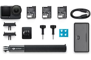 DJI Osmo Action 6 Adventure Combo, Action Camera with 1/1.1" Square Sensor, Variable Aperture of f/2.0–f/4.0, Cold-Resistant,