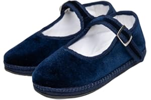 LE FURLANETTE Bambina Scarpe friulane da Bambina in Velluto con Cinturino