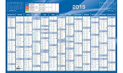 Quo Vadis - 1 Calendrier De Banque Bleu 67,5 x 43 cm - Janv. à Déc. 2019