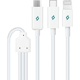 ttec Trio Şarj Kablosu Type-C-Lightning-Micro USB - Beyaz (2DK7521)