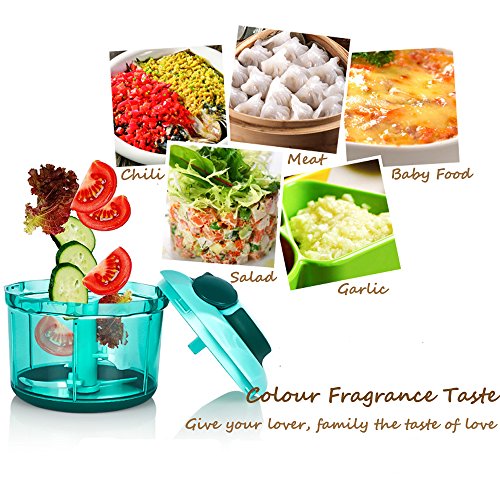 iStwahl-3-in-1-Multi-Gemse-Obst-Zerkleinerer-Blau-Mixer-Frischhaltedose-09L-Universalzerkleinerer