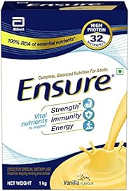 Ensure- Complete Nutrition for Adults with High Protein and 32 immunity nutrients- 1 Kg (Vanilla Flavour)