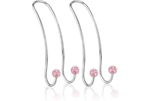 Soleebee 2 Pezzi Ganci per Poggiatesta Auto Sedile posteriore Appendiabiti, Multifunzionale Bling Gancio Auto Universale Organizer per Sedile Anteriore per Borse della Spesa Appendiabiti (Rosa)