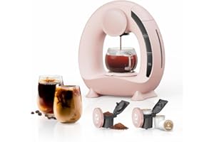 BENFUCHEN Pod and Grounds - Macchina da caffè 2 in 1, compatibile con K-Cup Pod & Tee, design compatto, 113-227 ml, colore: Rosa