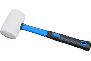 FITOOL Mazo de caucho sólido blanco de 24 onzas, mango de fibra de vidrio con agarre de goma suave, peso total 2.2 libras, martillo que no marca (24 onzas)