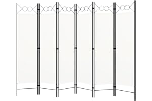 vidaXL Biombo Divisor de 6 Paneles, Biombo Plegable, Separador de Ambientes, Pantalla de Privacidad para Salón Oficina Jardín, Blanco 240x180 cm