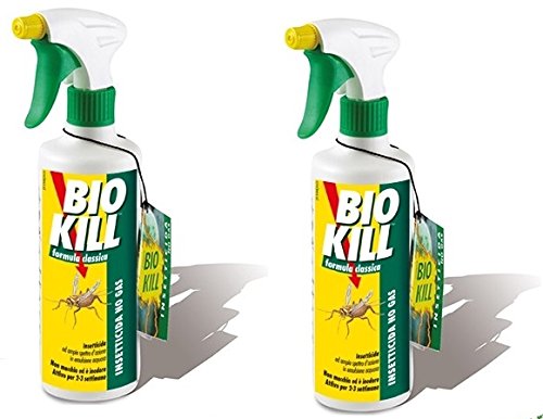 Bio Kill - Insecticida spray Formula Classic 2 paquetes de 500 ml ? eficaz contra todos los insectos a sangre fría ? Spray ? contra moscas ? antiácaros ? hormigas ? cucarachas ? mosquitos