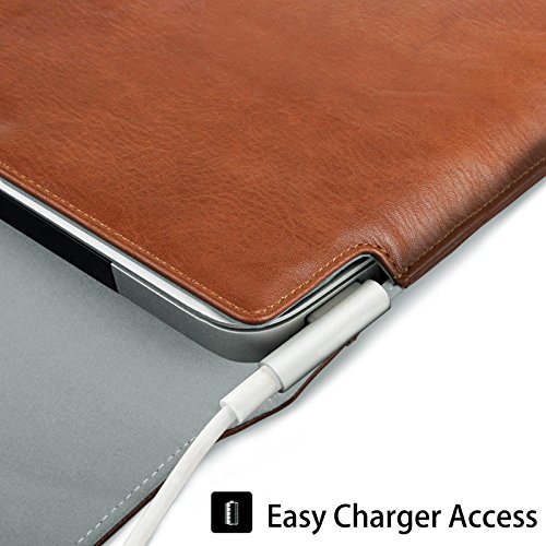 Fintie 11-12 Zoll Tasche – Kunstleder Hülle Schutzhülle Sleeve Wallet Case Aktentasche mit Karten-Slot für Microsoft Surface 2017 Neue Modell, Microsoft Surface Pro 4 / 3, Surface 3, Lenovo Yoga Book 10,1 Zoll, MacBook Air 11 / MacBook 12 Notebook Laptop Bag, Braun - 8