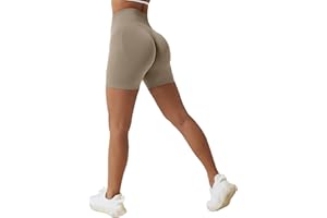 Dihope Short de Sport Femme à Taille Haute,Short de Sport Push-up sans Coutures,Legging Court de Cyclisme Opaque pour Jogging, Pilates,Danse,Gym