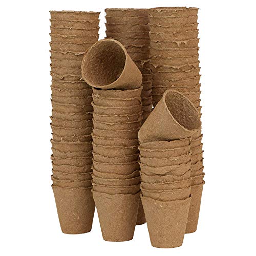skycabin 100 Pezzi 6cm Vasi Tondi in Fibra,Piccolo Fibra biodegradabili Vasi di Semi per Piantine