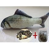 Katzenminze Spielzeug Katzen Fisch Realistische Simulation Katze Minze Spielzeug (20cm, Carassius auratus)