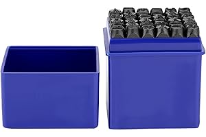 COCOARM Juego de Punzones para Letras y Números, 36 Piezas, Acero al Carbono, 6mm, para Grabado en Madera y Cuero, Sellos de Metal