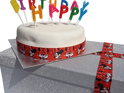 Pimp My Shoes Dekoband, Ripsband, Motiv: Minnie Mouse, 2 m x 22 mm, Rot, ideal für Geschenke - 2